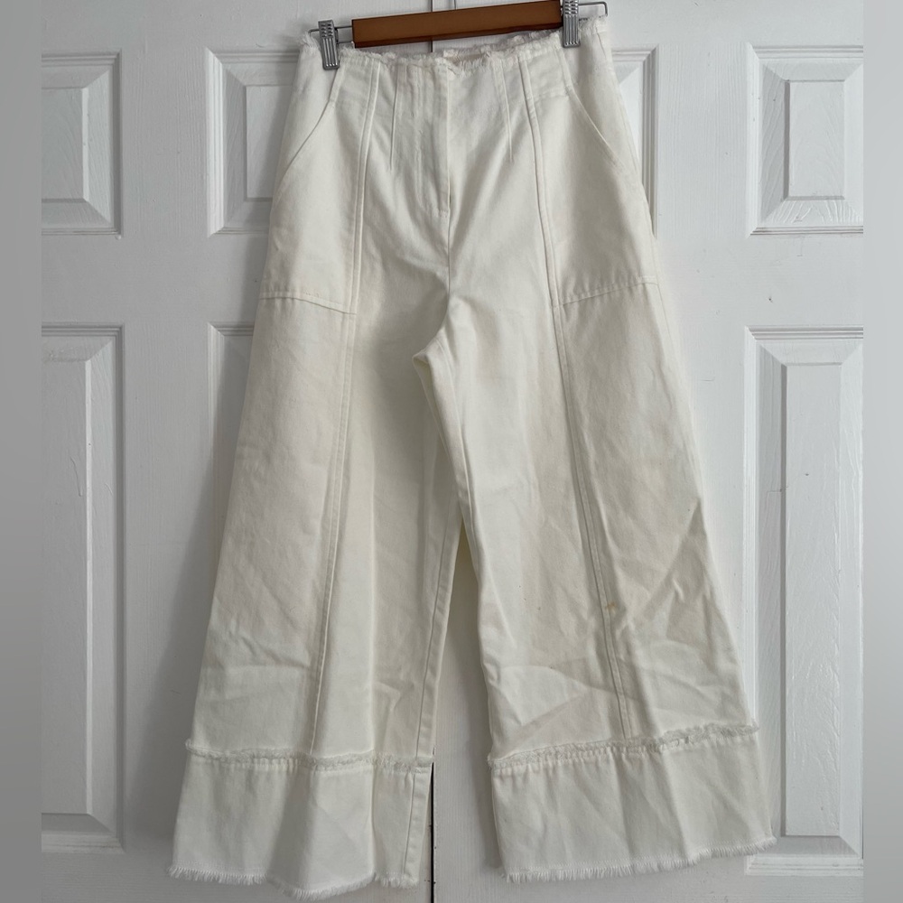INTERMIX HIGH WAISTED White Wide Leg Pants - Picture 7 of 12